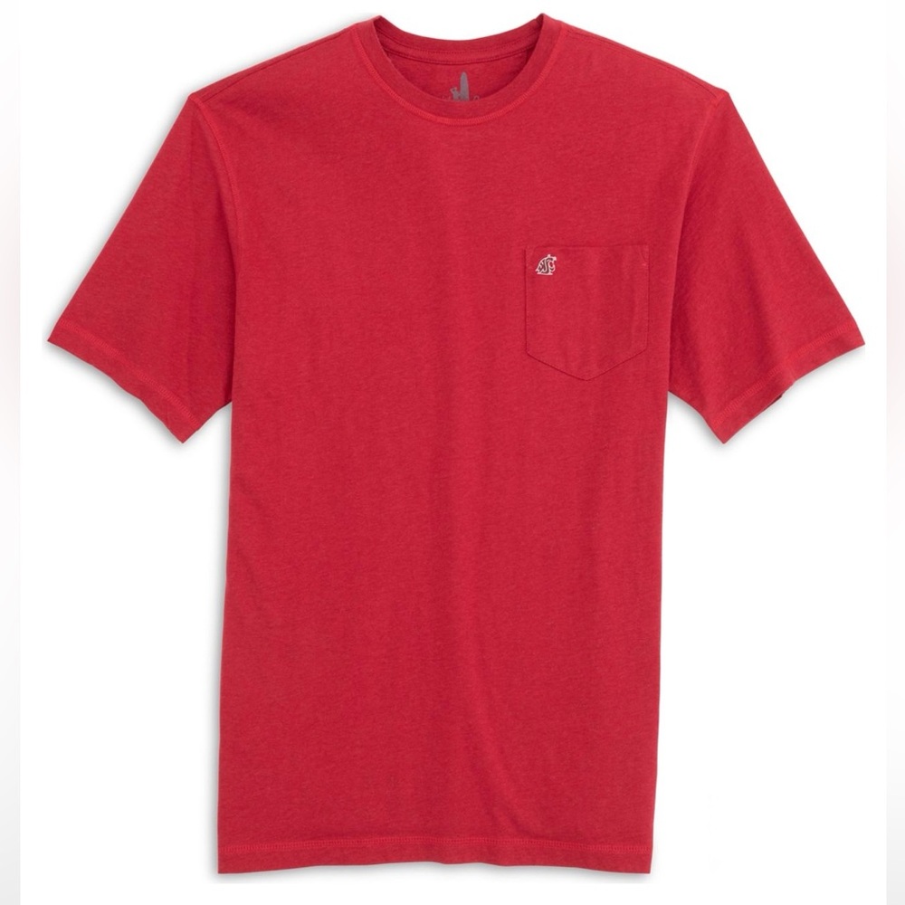 WSU Johnnie-O Washington State University Tyler Short Sleeve Tee Red Pocket-M